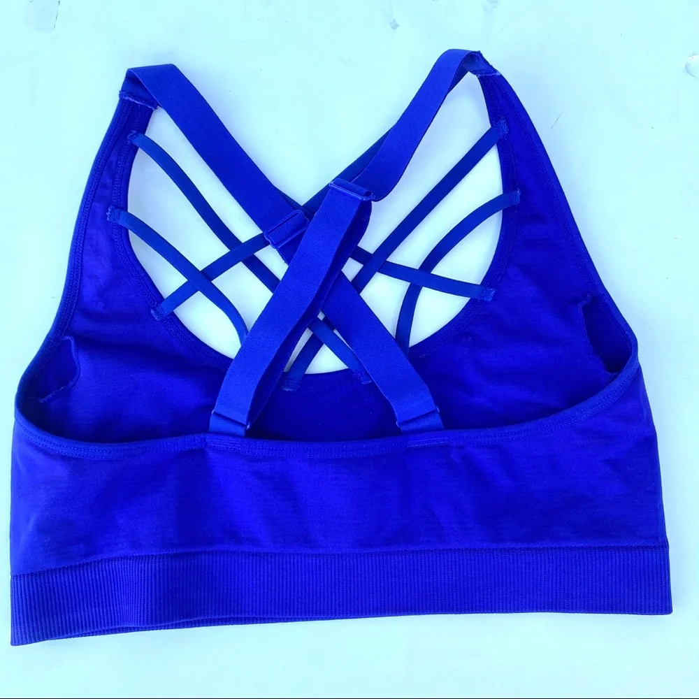 Victoria’s Secret Victoria Sport VSX sports bra Crisscross Cage Strappy blue M